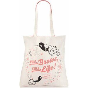 🌺 Benefit Canvas Tote Bag Full Brows Full Life NWT